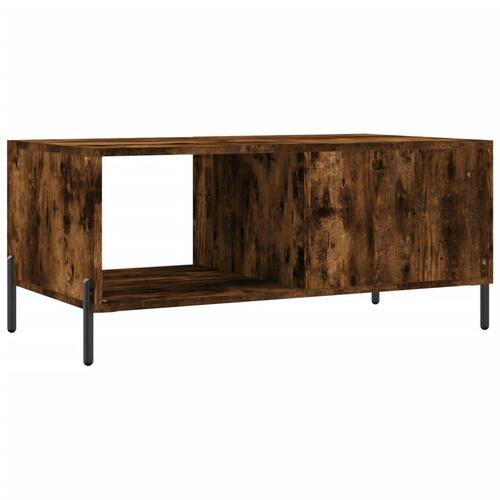 Sofabord 90x50x40 cm konstrueret træ røget egetræsfarve
