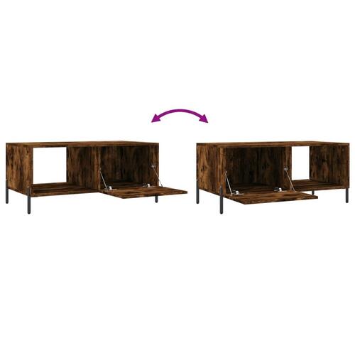 Sofabord 90x50x40 cm konstrueret træ røget egetræsfarve