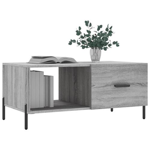 Sofabord 90x50x40 cm konstrueret træ grå sonoma-eg
