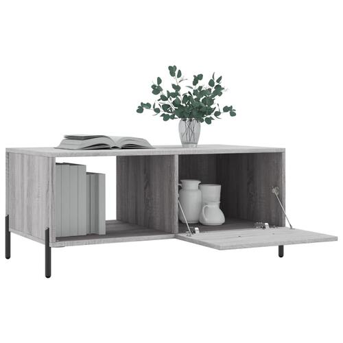 Sofabord 90x50x40 cm konstrueret træ grå sonoma-eg