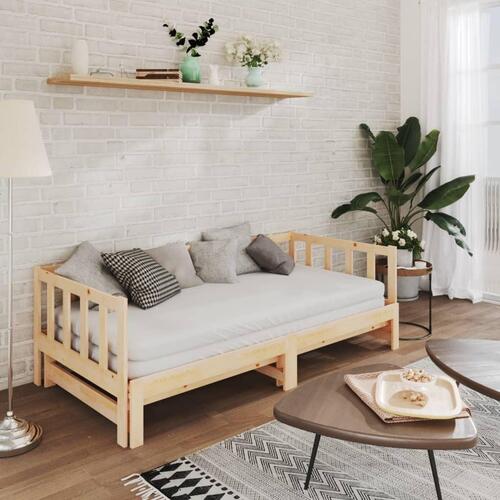 Daybed med udtræk 2x(90x200) cm massivt fyrretræ