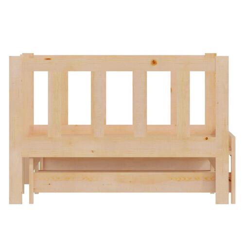 Daybed med udtræk 2x(90x200) cm massivt fyrretræ