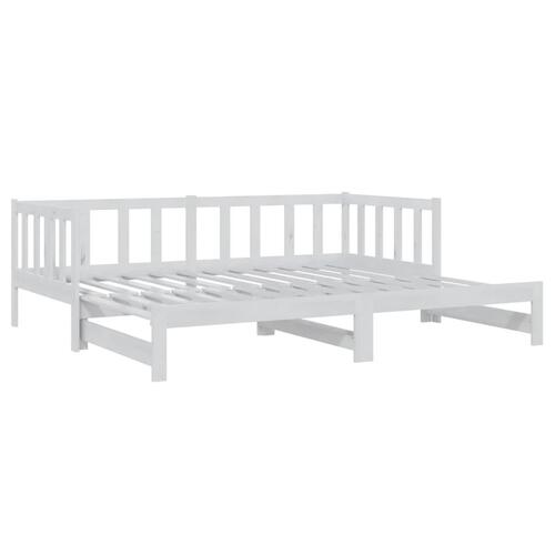 Daybed med udtræk 2x(90x200) cm massivt fyrretræ hvid