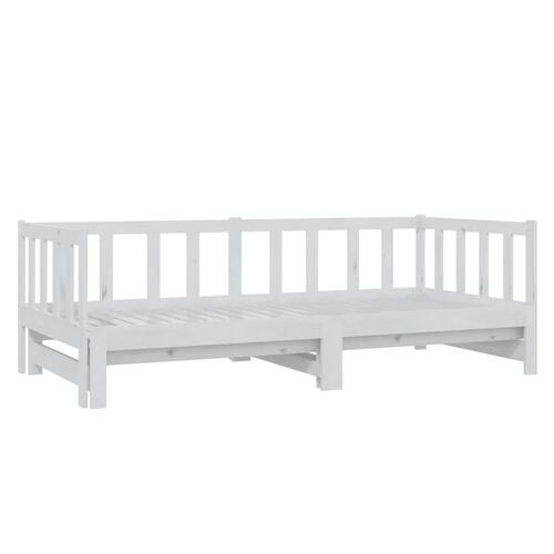 Daybed med udtræk 2x(90x200) cm massivt fyrretræ hvid