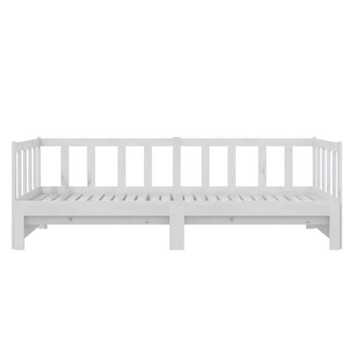 Daybed med udtræk 2x(90x200) cm massivt fyrretræ hvid