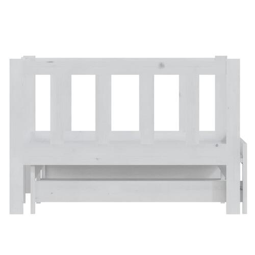 Daybed med udtræk 2x(90x200) cm massivt fyrretræ hvid