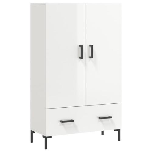 Skab 69,5x31x115 cm konstrueret træ hvid højglans