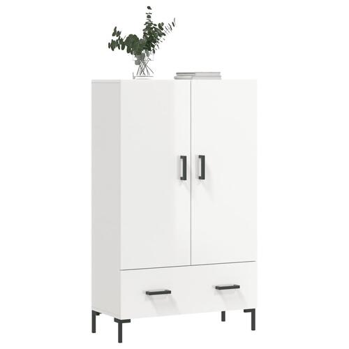 Skab 69,5x31x115 cm konstrueret træ hvid højglans