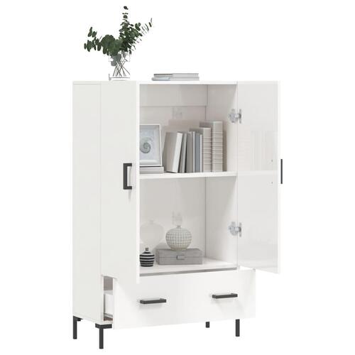 Skab 69,5x31x115 cm konstrueret træ hvid højglans