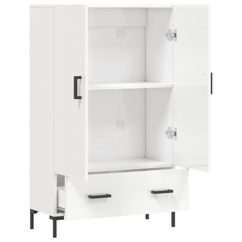 Skab 69,5x31x115 cm konstrueret træ hvid højglans