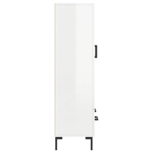 Skab 69,5x31x115 cm konstrueret træ hvid højglans