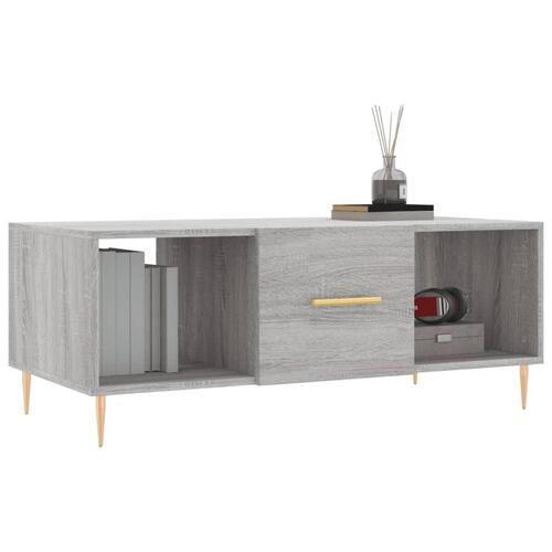 Sofabord 102x50x40 cm konstrueret træ grå sonoma-eg