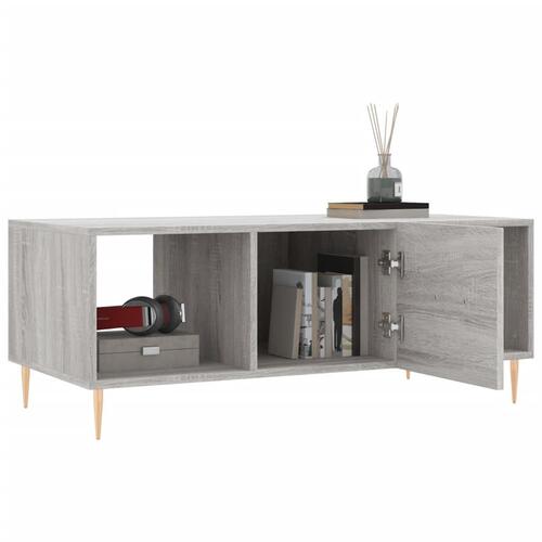 Sofabord 102x50x40 cm konstrueret træ grå sonoma-eg