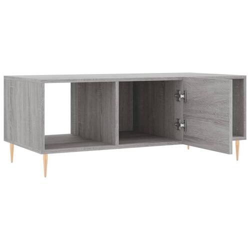 Sofabord 102x50x40 cm konstrueret træ grå sonoma-eg