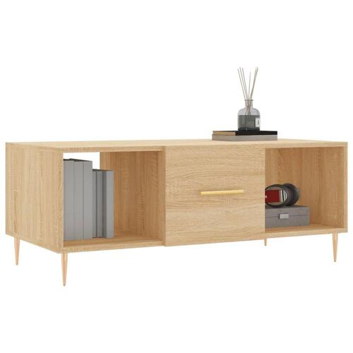 Sofabord 102x50x40 cm konstrueret træ sonoma-eg