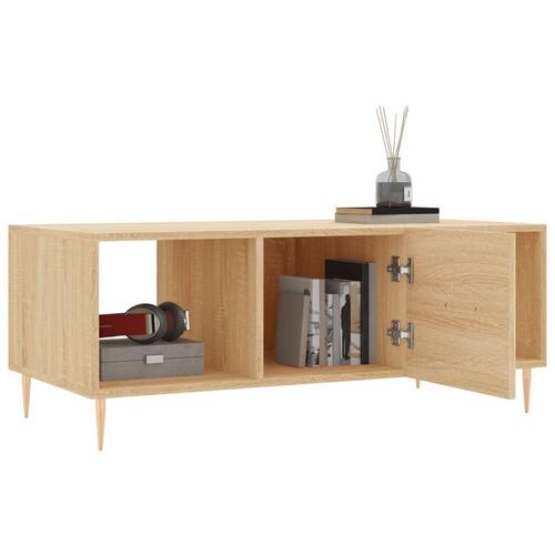 Sofabord 102x50x40 cm konstrueret træ sonoma-eg