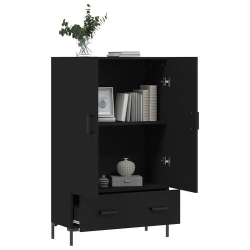 Skab 69,5x31x115 cm konstrueret træ sort