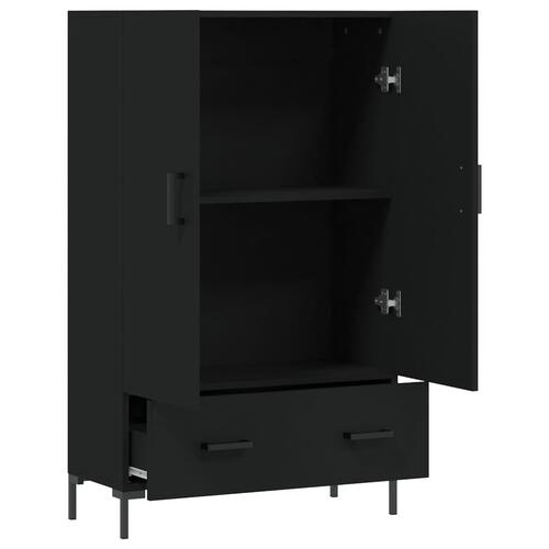 Skab 69,5x31x115 cm konstrueret træ sort