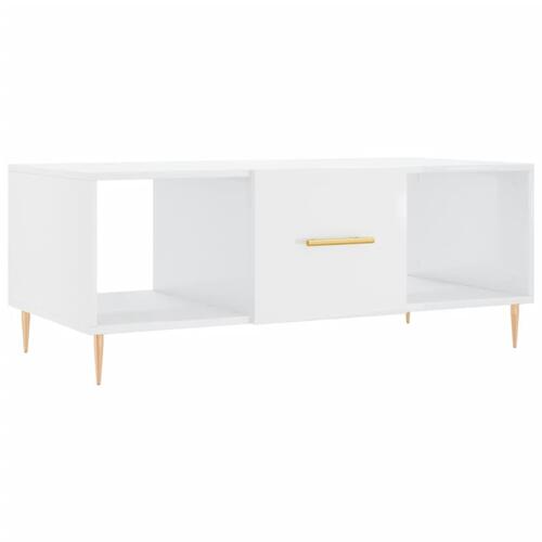 Sofabord 102x50x40 cm konstrueret træ hvid højglans