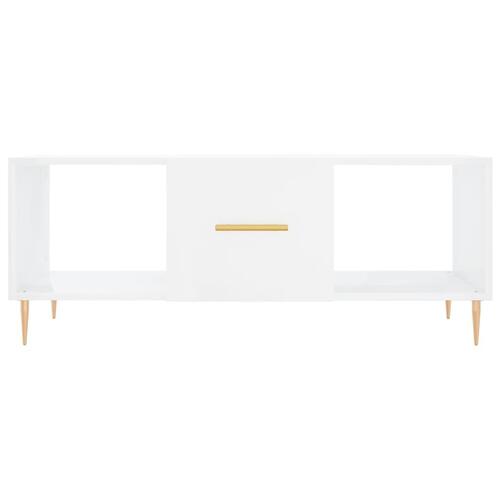 Sofabord 102x50x40 cm konstrueret træ hvid højglans