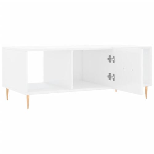 Sofabord 102x50x40 cm konstrueret træ hvid højglans