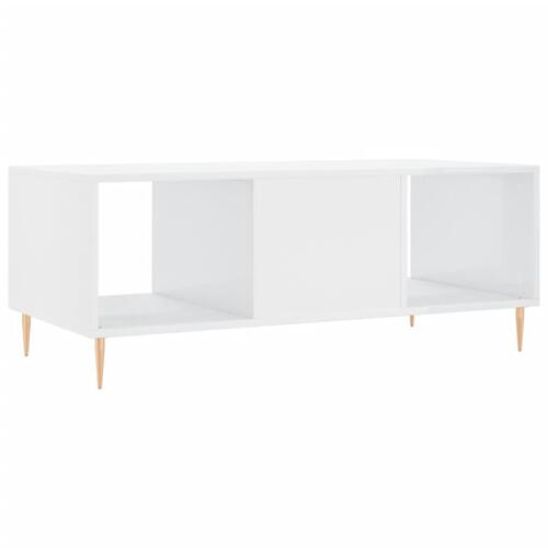 Sofabord 102x50x40 cm konstrueret træ hvid højglans
