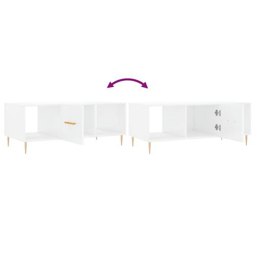 Sofabord 102x50x40 cm konstrueret træ hvid højglans