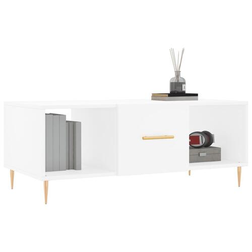 Sofabord 102x50x40 cm konstrueret træ hvid