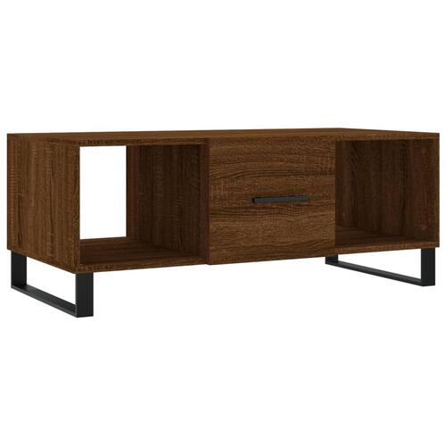 Sofabord 102x50x40 cm konstrueret træ brun egetræsfarve