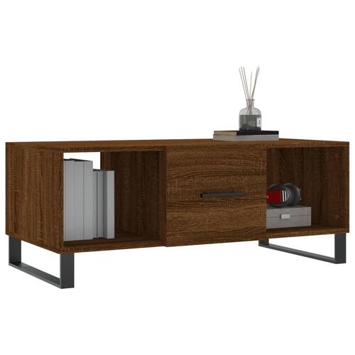 Sofabord 102x50x40 cm konstrueret træ brun egetræsfarve