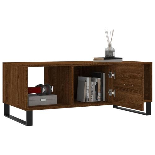 Sofabord 102x50x40 cm konstrueret træ brun egetræsfarve