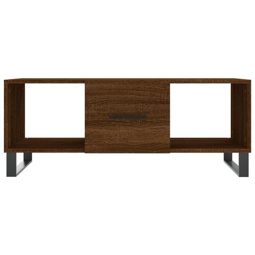 Sofabord 102x50x40 cm konstrueret træ brun egetræsfarve