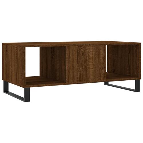 Sofabord 102x50x40 cm konstrueret træ brun egetræsfarve