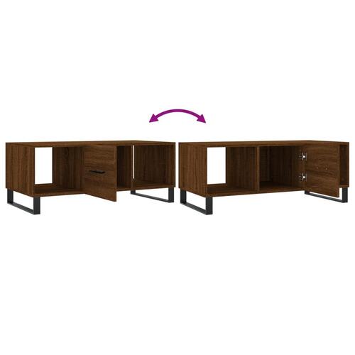 Sofabord 102x50x40 cm konstrueret træ brun egetræsfarve