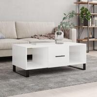 Sofabord 102x50x40 cm konstrueret træ hvid højglans