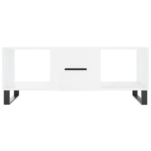 Sofabord 102x50x40 cm konstrueret træ hvid højglans