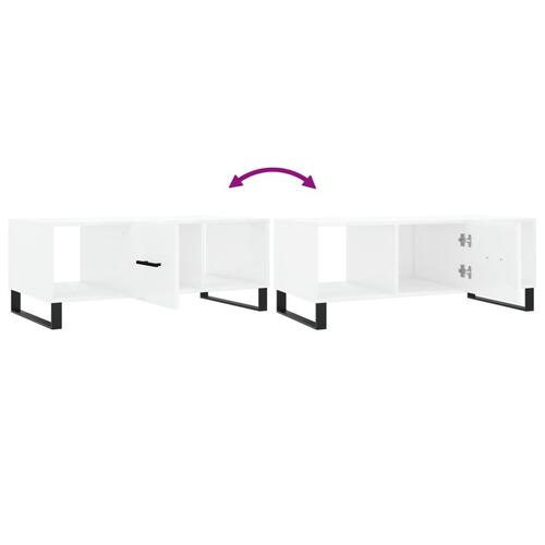 Sofabord 102x50x40 cm konstrueret træ hvid højglans