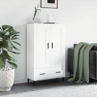 Skab 69,5x31x115 cm konstrueret træ hvid højglans