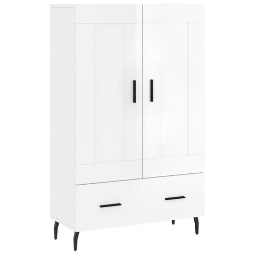 Skab 69,5x31x115 cm konstrueret træ hvid højglans