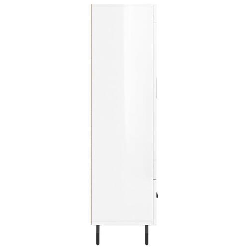 Skab 69,5x31x115 cm konstrueret træ hvid højglans