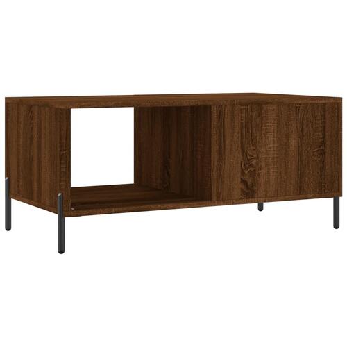 Sofabord 90x50x40 cm konstrueret træ brun egetræsfarve
