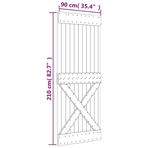 Dør NARVIK 90x210 cm massivt fyrretræ