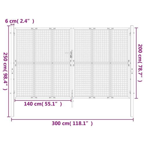 Havelåge 300x250 cm stål antracitgrå