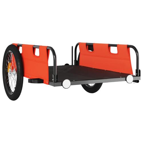 Cykeltrailer til kæledyr oxfordstof og jern orange