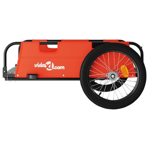 Cykeltrailer til kæledyr oxfordstof og jern orange