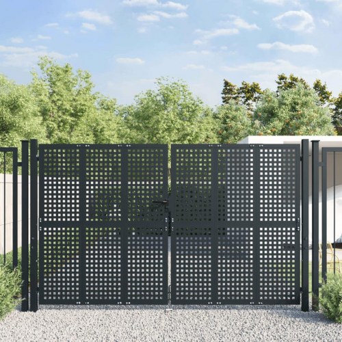 Havelåge antracitgrå 300×225 cm i stål - justerbar bredde