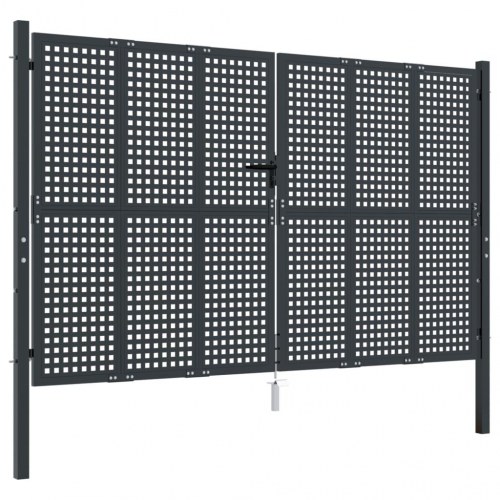 Havelåge antracitgrå 300×225 cm i stål - justerbar bredde