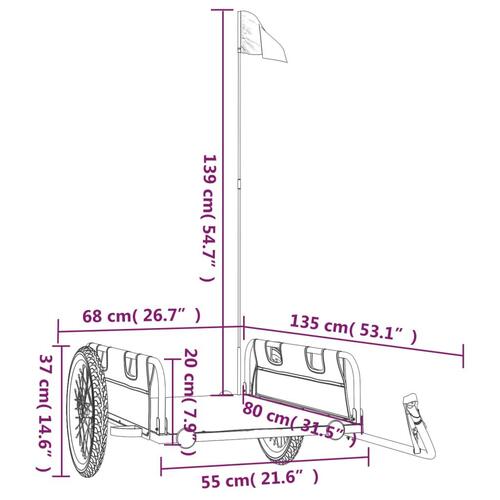 Cykeltrailer oxfordstof og jern sort