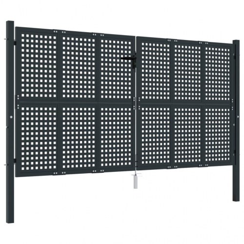 Havelåge i stål - antracitgrå 300 × 125 cm, låsbar