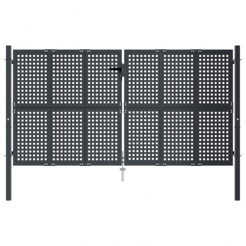 Havelåge i stål - antracitgrå 300 × 125 cm, låsbar